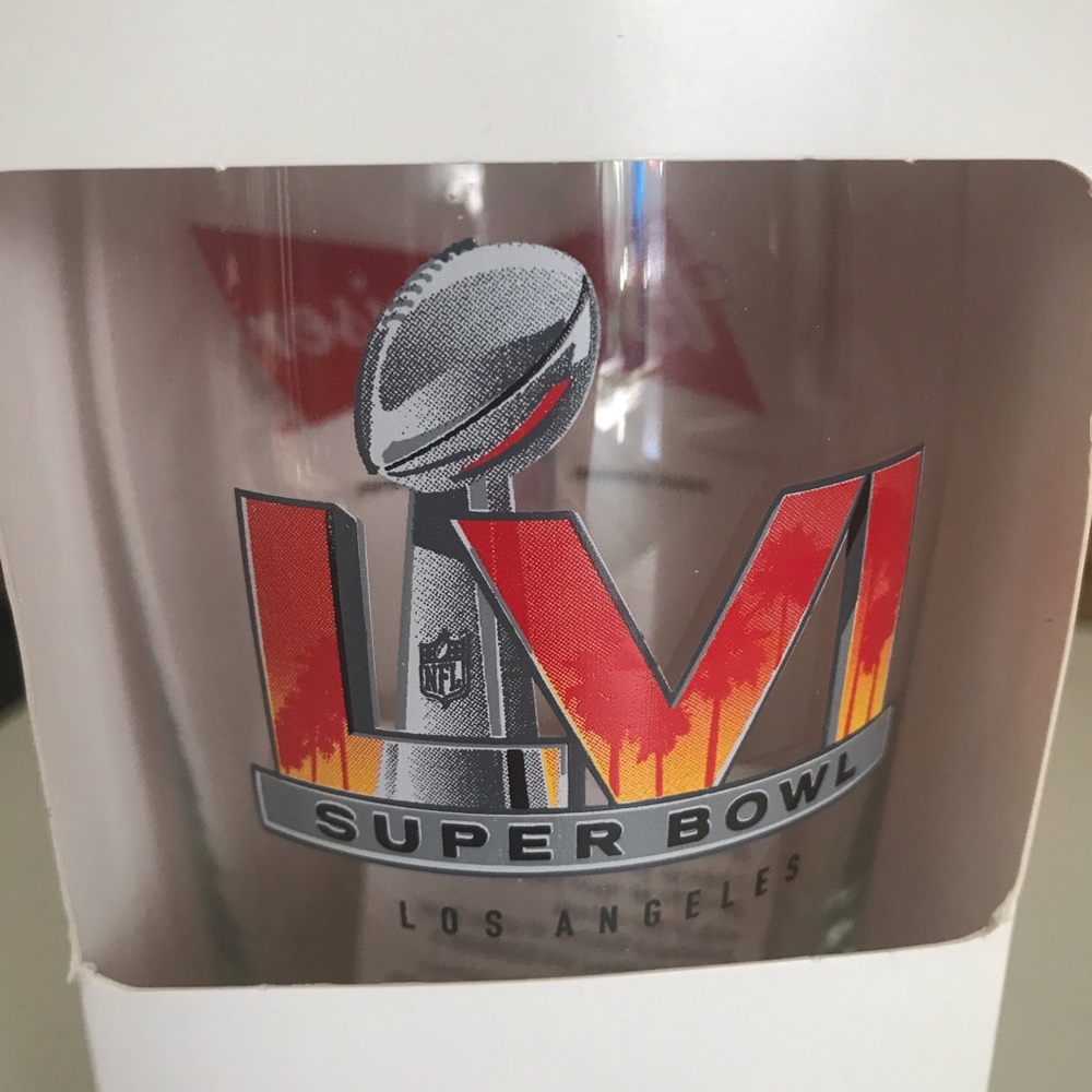 Budweiser 56th Los Angeles NFL Super Bowl Collector Pint Glass In Original Box